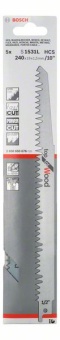Пильное полотно для ножовки / сабельной пилы Bosch S 1531 L 5 шт (240 мм) Top for Wood 2608650676